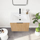 Manila Floating Vanity with Ceramic Basin Top without Mirror, Washed Ash Grey, 24", Single Vanity