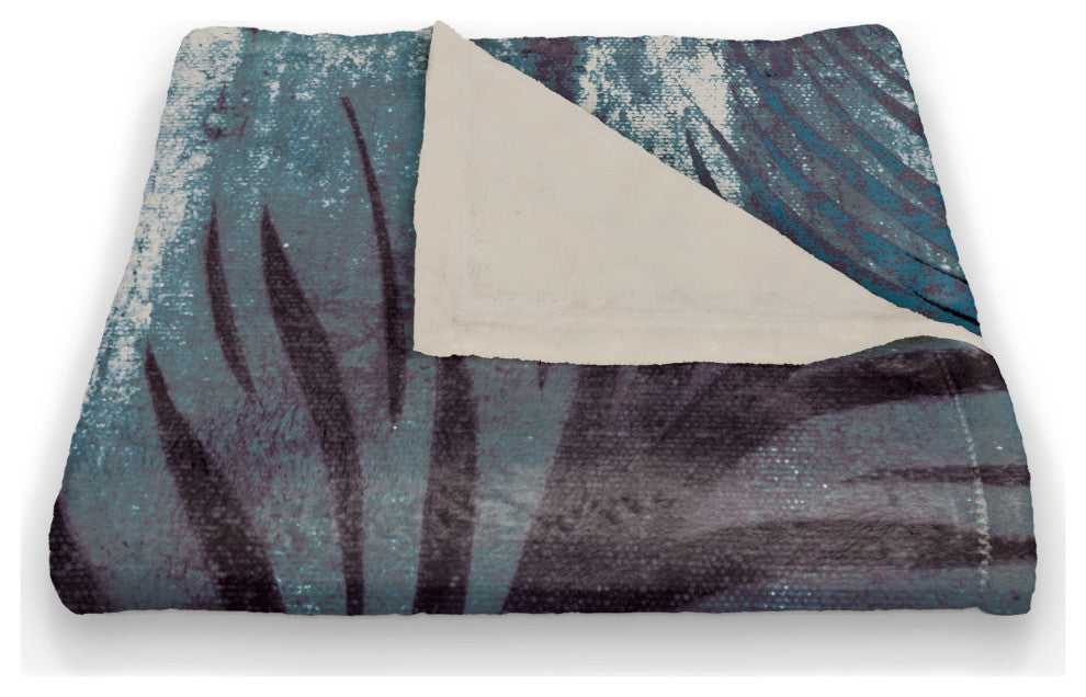 Peacock Abstract Blues 50x60 Coral Fleece Blanket