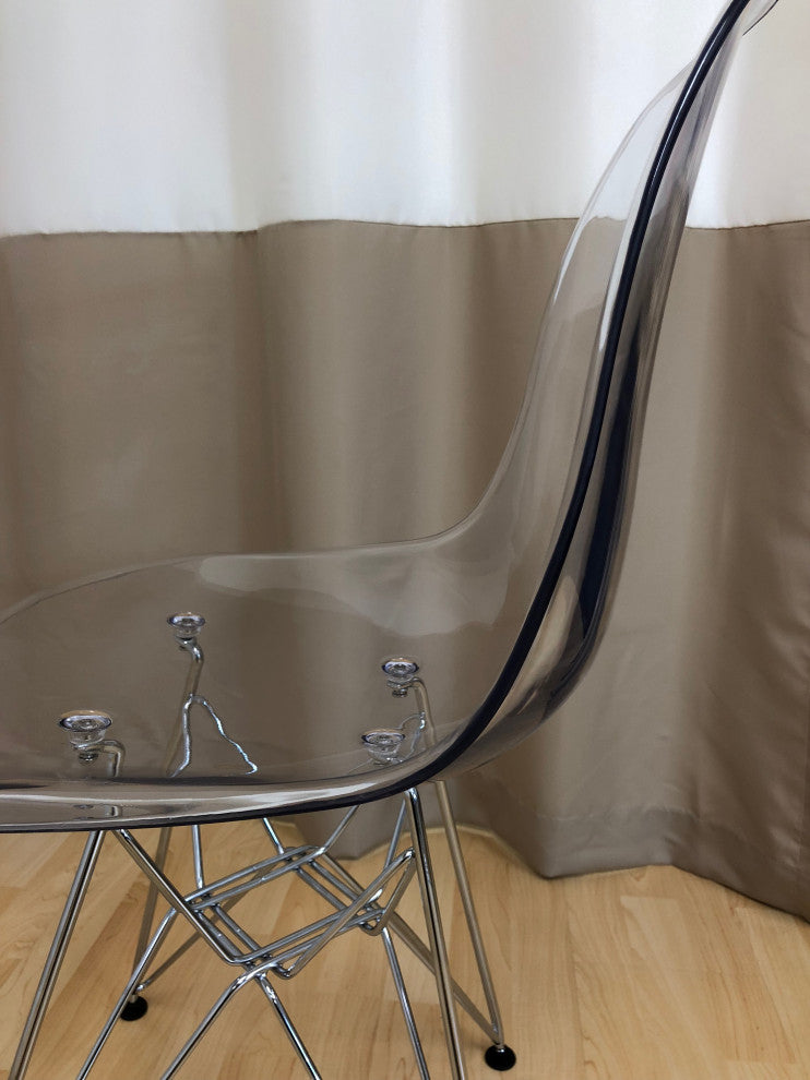 Paris Acrylic Dining Side Chair with Chrome Legs, Set of 4