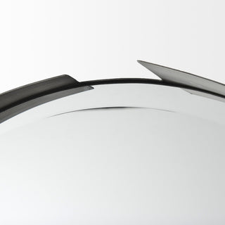 Adrianna 24.4" Black Metal Round Mirror