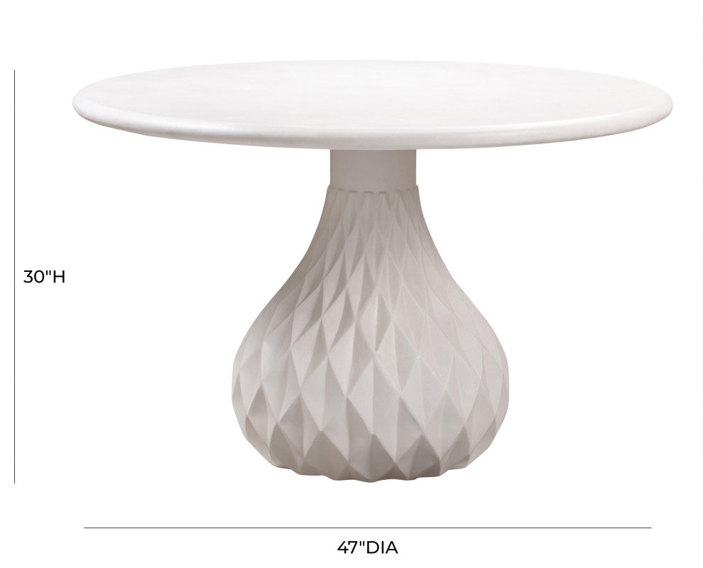 Tulum Ivory Concrete Dining Table - Ivory
