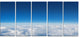 "Puffy Clouds Above View" Extra Large Wall Art Landscape, 5 Panels, 60"x28"