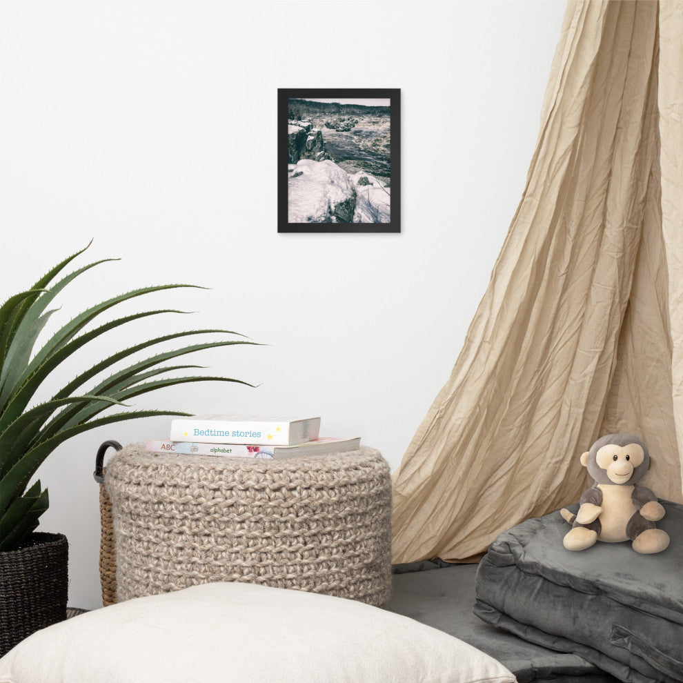 Great Falls Vintage Rural Landscape Framed Photo Paper Wall Art Prints, Black, 8" X 10"