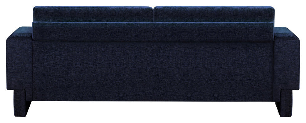 Madeline Chenille Fabric Upholstered Chair, Navy, Sofa