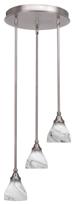 Empire 3-Light Cluster Pendalier, Brushed Nickel/Onyx Swirl