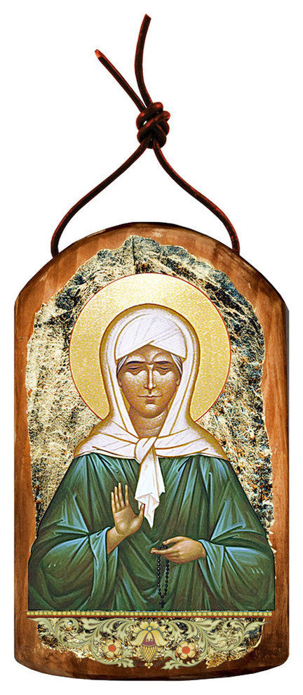 Icon Matrona Plaque Wooden Ornament