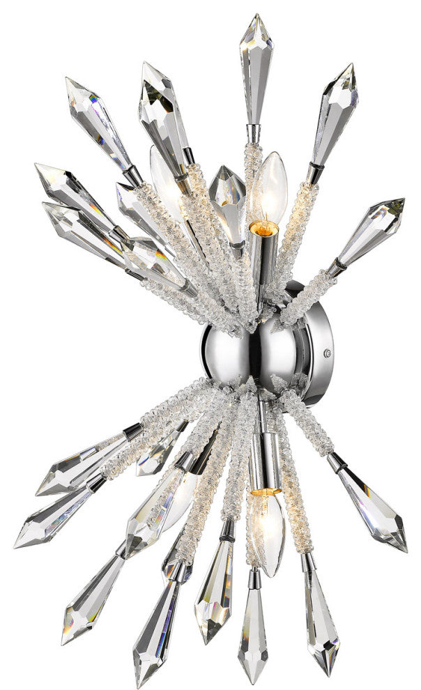 Zlite 4002-4S 4-Light Wall Sconce, Clear