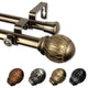 Denny 13/16" Double Curtain Rod Antique Brass
