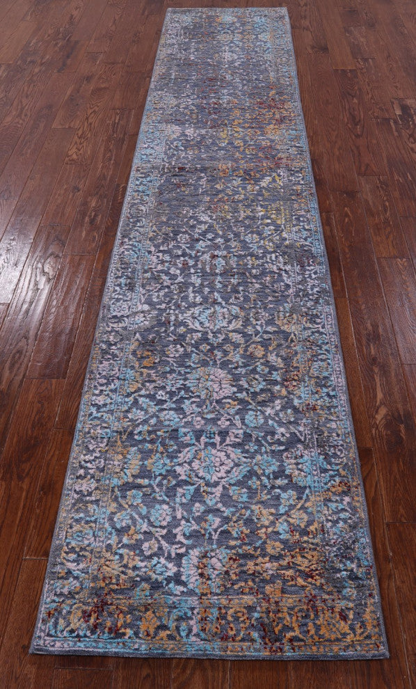 2' 7" X 12' 4" Runner Persian Handmade Wool and Silk Rug Q11833