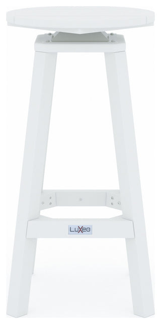 LuXeo Mason-Cabo Round Counter Bar 3-Piece Set, White