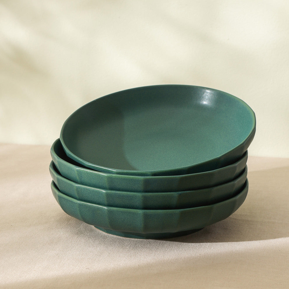 Stone Lain Rio Stoneware Pasta Bowl Set of 4, Green