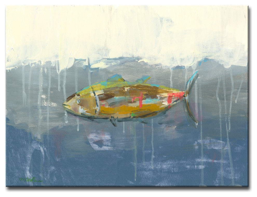 Tuna in Water' Canvas by Leslie Owens, 40"x30"