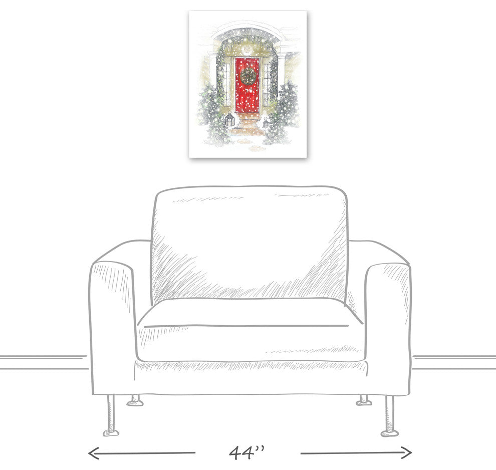 Holiday Door 16x20 Canvas Wall Art