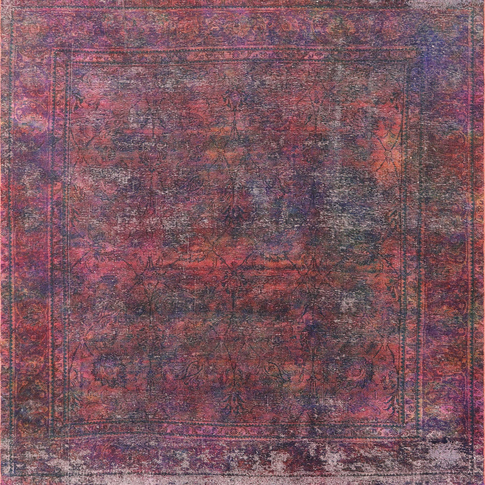 Ahgly Company Indoor Square Mid-Century Modern Area Rugs, 7' Square