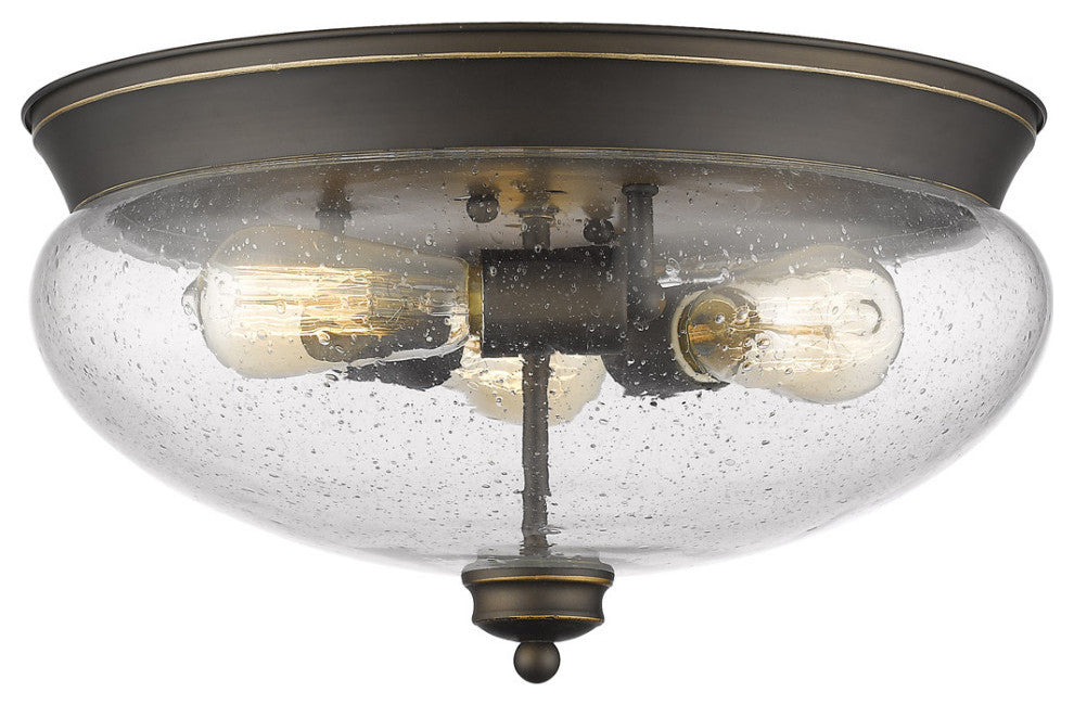 3 Light Flush Mount Olde Bronze