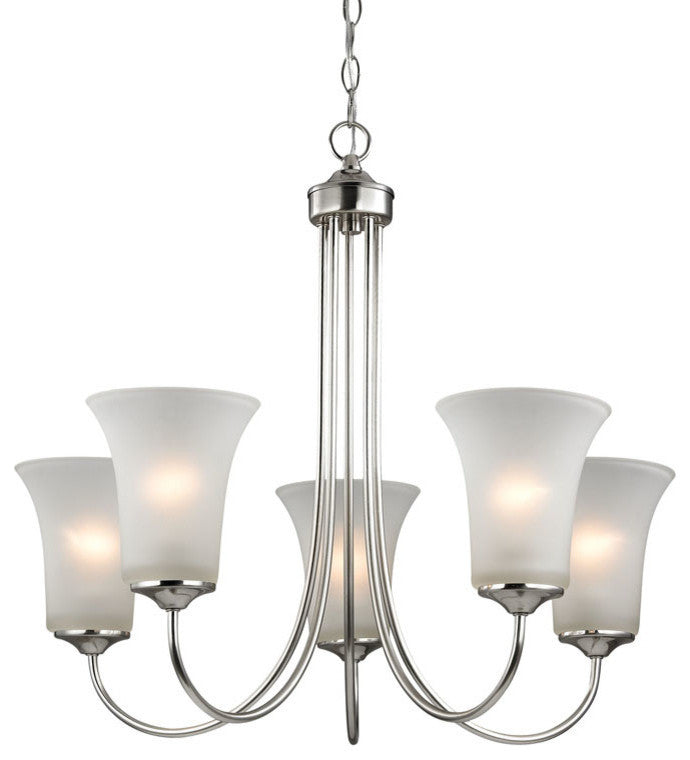 Charleston 5-Light Chandeier, Brushed Nickel