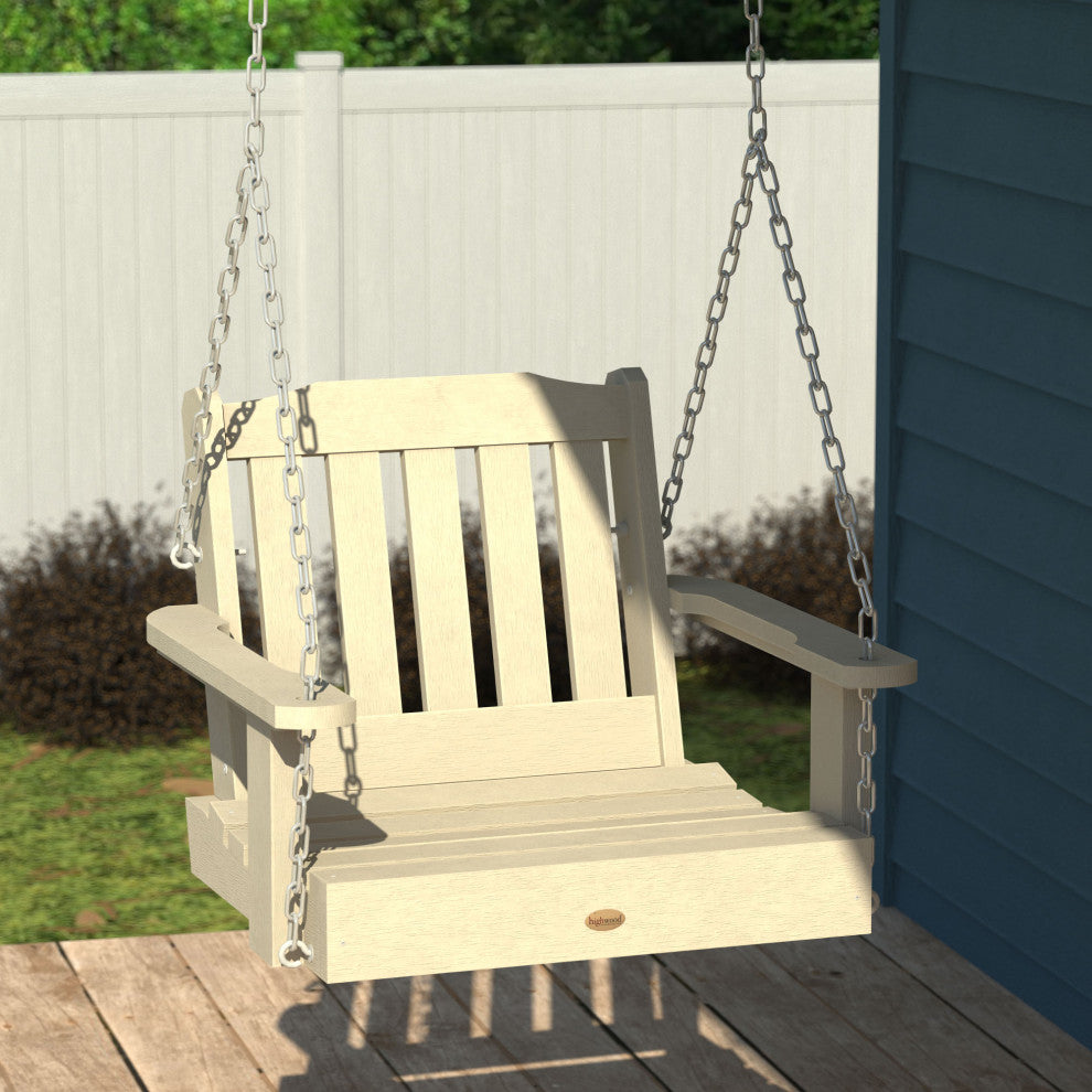 Lehigh Single Seat Swing, Weathered Acorn, Whitewash