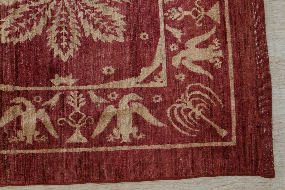Red Transitional All Over Turkish Knot Area Rug