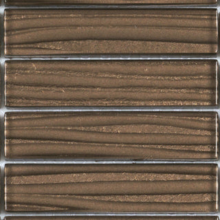 Modket Brown Wave Metallic Stack Mosaic Tile Kitchen Backsplash TDH41MO