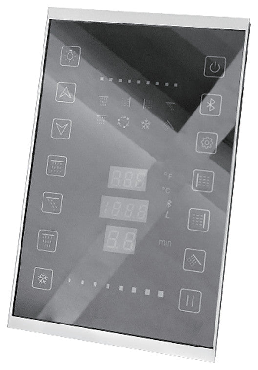 Remote Controlled Musical Matte Black Ceiling Shower System and 6 Body Jets