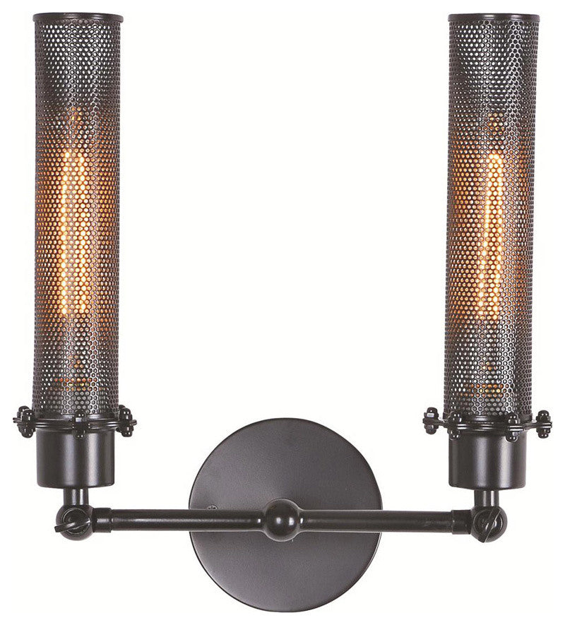 Elegant Lighting Nelson Wall Lamp, 11.5"x13.5"x5", Black Finish