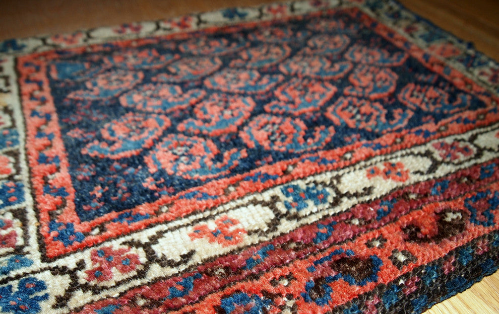 Handmade antique Persian Malayer bag face 1.2' x 1.5' ( 37cm x 46cm ) 1900s