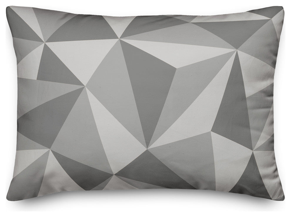 Gray Geometric Shapes Pattern Throw Pillow