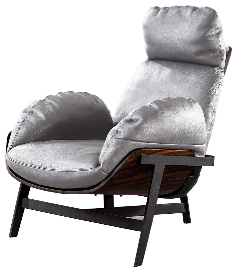 Nativa Interiors Enzo Geniune Leather Chair, Grafitto