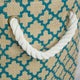 DII Burlap Bin Lattice Teal Round Large 15x16x16"