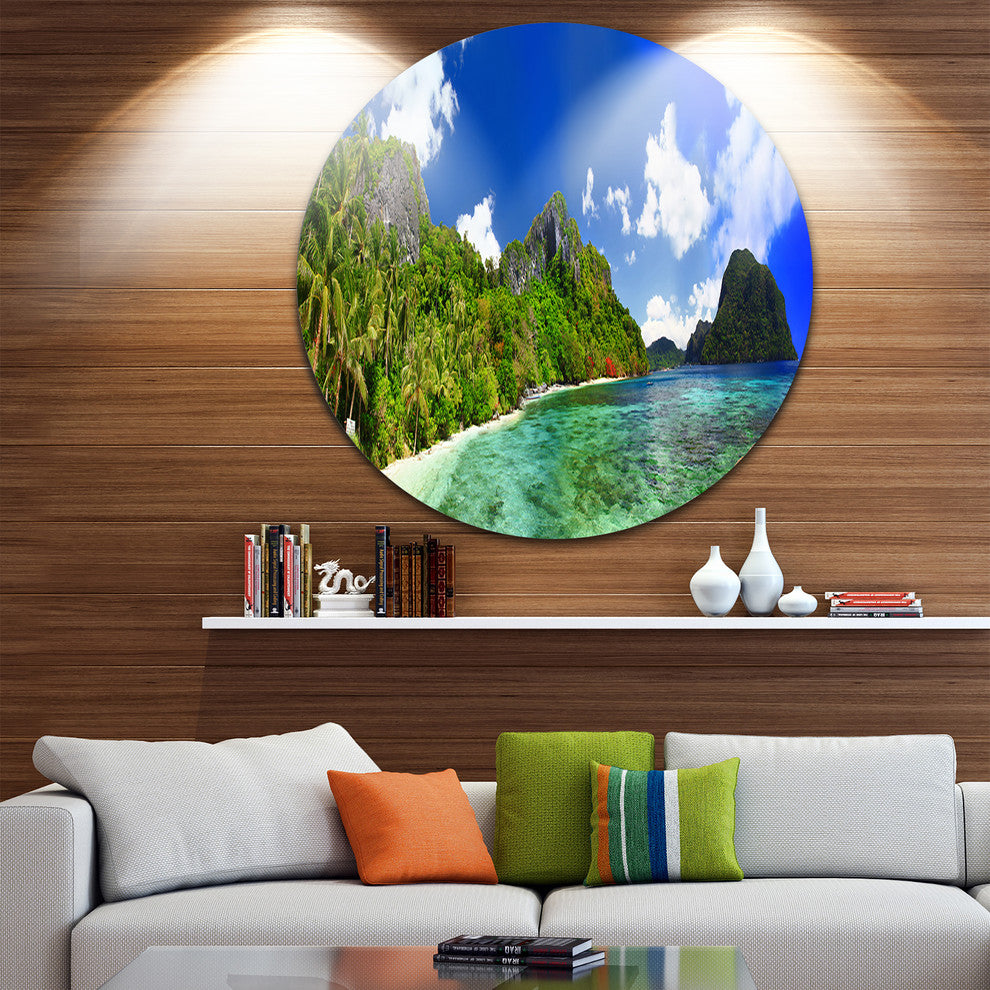 Tropical Scenery, Landscape Photography Disc Metal Wall Art, 11"