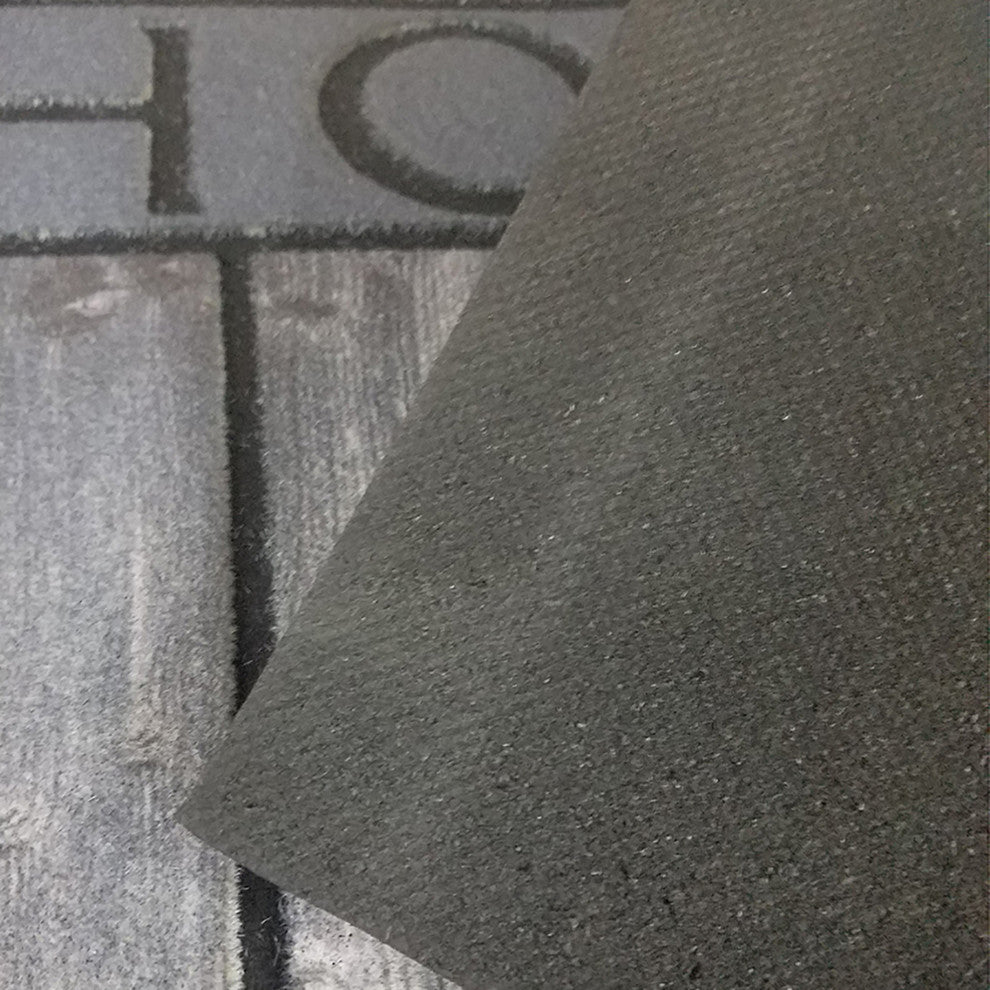 Outdoor Front Door Mat Home Wood Flooring Rubber Rug 30x18 Grey