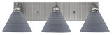 Edge 3-Light Bath Bar, Brushed Nickel Finish, 7" Gray Matrix Glass