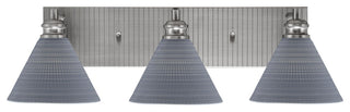 Edge 3-Light Bath Bar, Brushed Nickel Finish, 7" Gray Matrix Glass