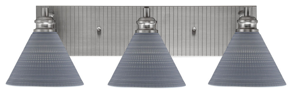 Edge 3-Light Bath Bar, Brushed Nickel Finish, 7" Gray Matrix Glass
