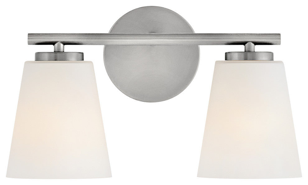 Lark Bri Small Two Light Vanity, Brushed Nickel