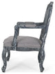 Absaroka French Country Fabric Wood and Cane 5-Piece Dining Set, Gray