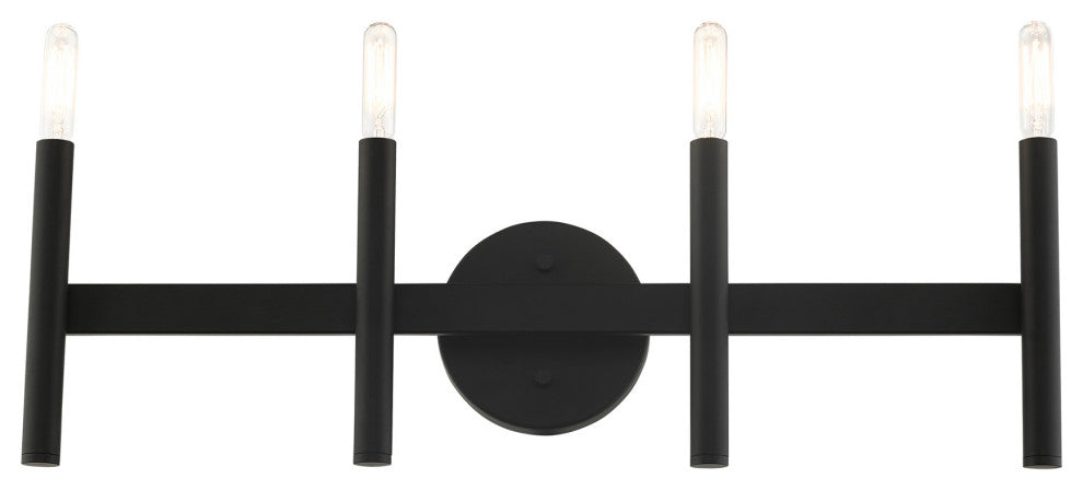 Black Mid Century Modern, Urban, Scandinavian, Minimal Vanity Sconce