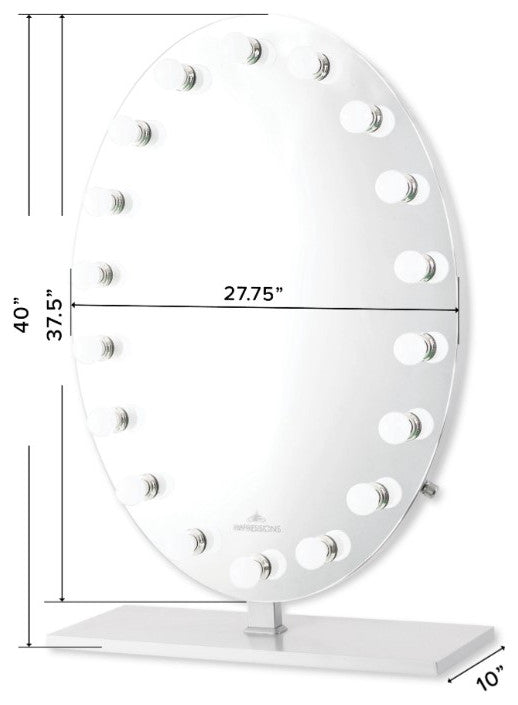 Heiress Pro Vanity Mirror, Silver, Led Globe Bulbs