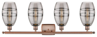 Ballston-Vaz 4-Light 36" Bath Vanity Light, Antique Copper, Light Smoke