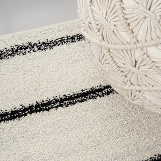 Williamsburg Minimalist Stripe Rug, Cream/Black, 5 Ft. X 8 Ft.