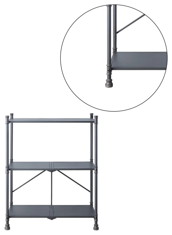 Folding Console Table, Sandy Black and Dark Bronze