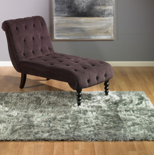 Dark Silver Faux Fur Flokati Rug, 56"x79"
