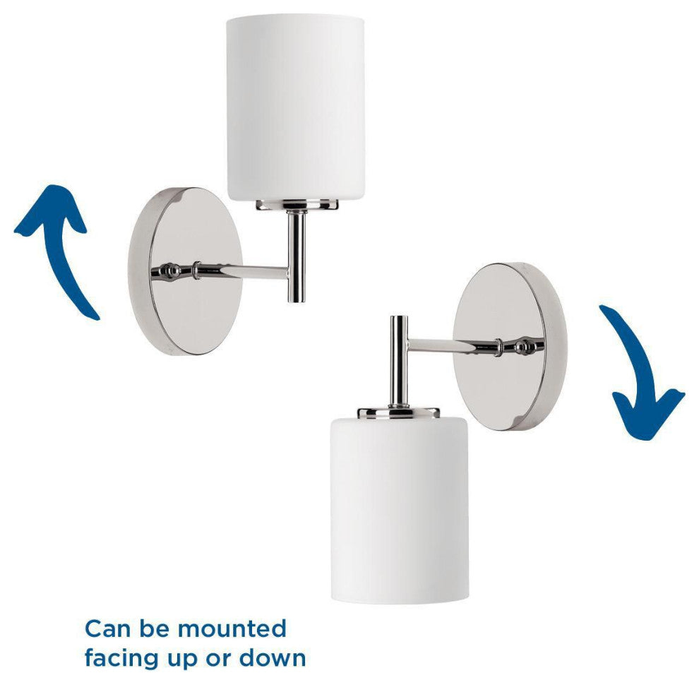 Progress Lighting 1-100W Medium Bath Bracket, Polished Nickel