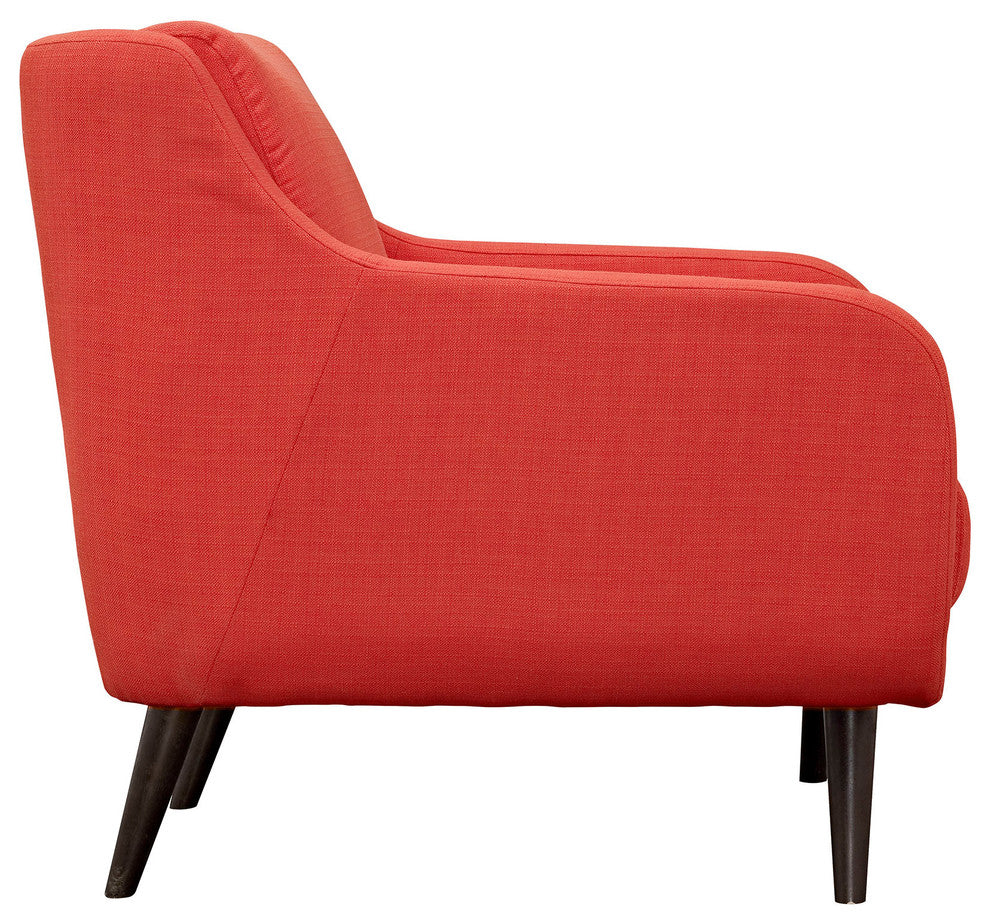 Modern Atomic Red Verve Upholstered Armchair