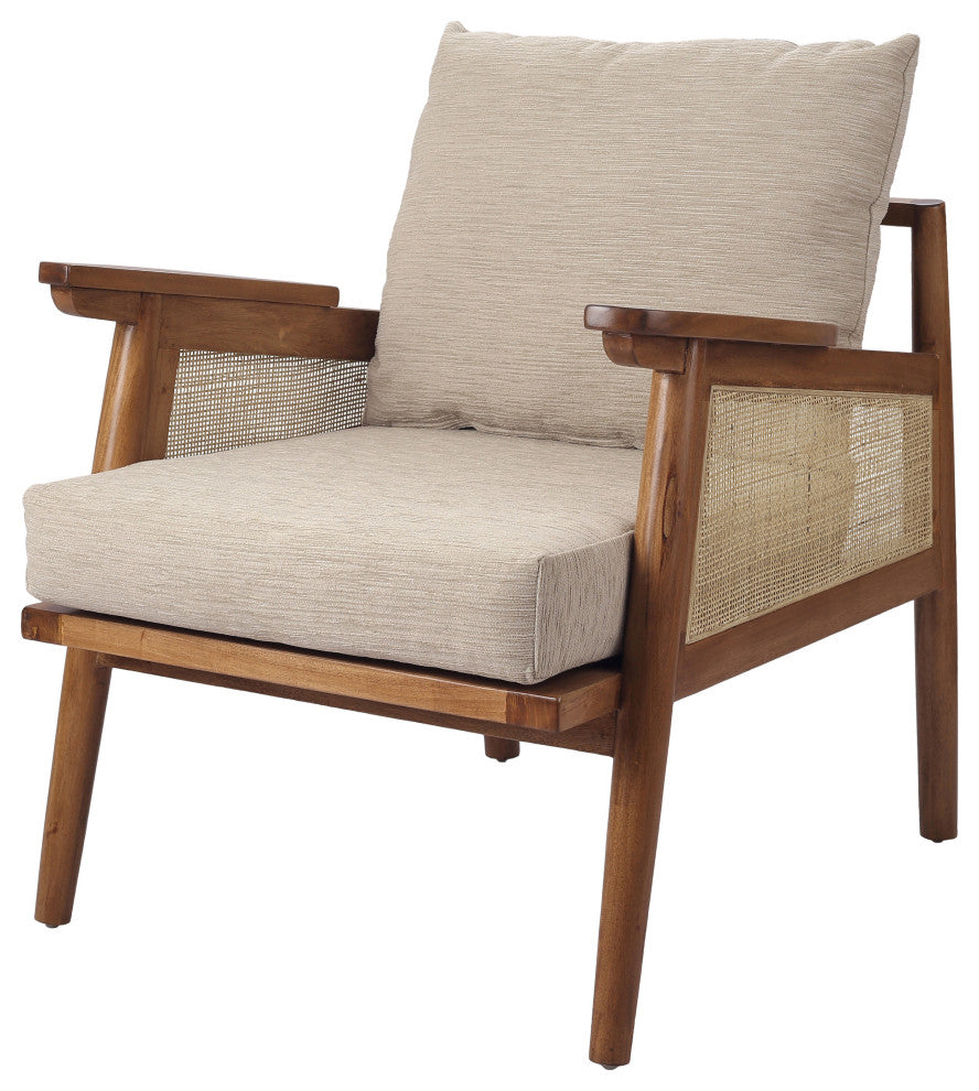 Teramo Rattan Accent Chair, Mid Brown
