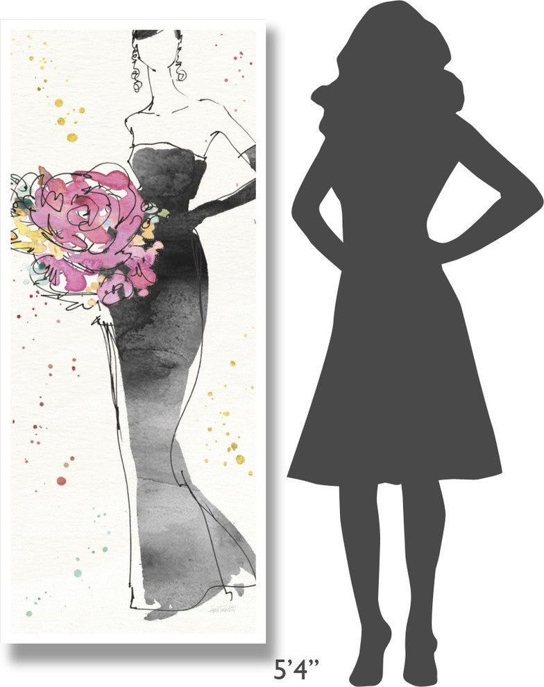 "Floral Fashion III" Digital Paper Print by Anne Tavoletti, 26"x62"