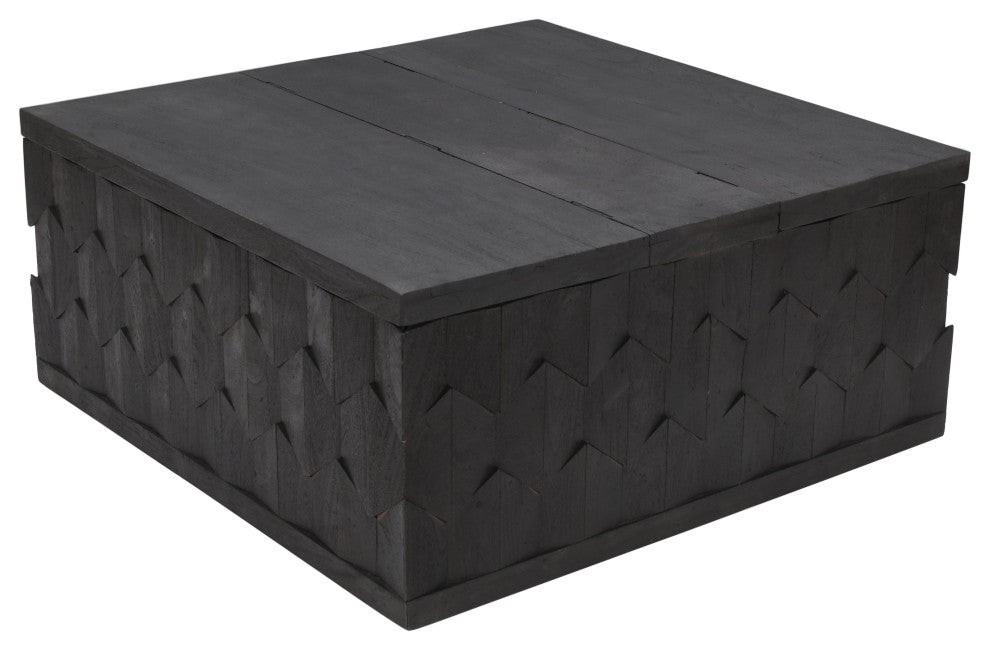 Onyx Storage Cocktail Table in Dark Gray on Mango Solid Wood