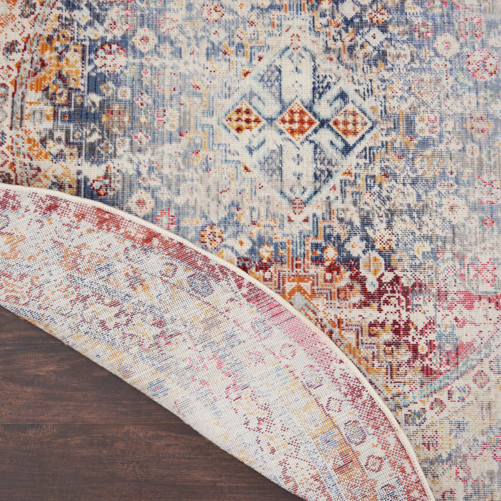 Nourison Vintage Kashan 6' x Round Multicolor Vintage Indoor Area Rug