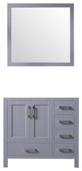 Jacques 36" Dark Gray Single Bathroom Vanity Cabinet, 34" Wall Mirror Left