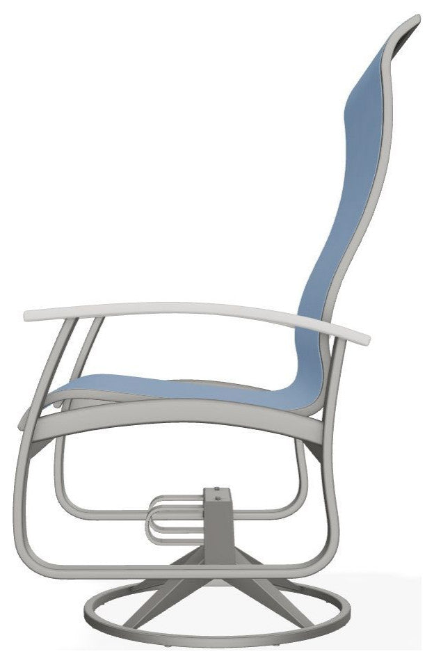 Belle Isle Sling Outdoor Swivel Rocker, Sky/Snow
